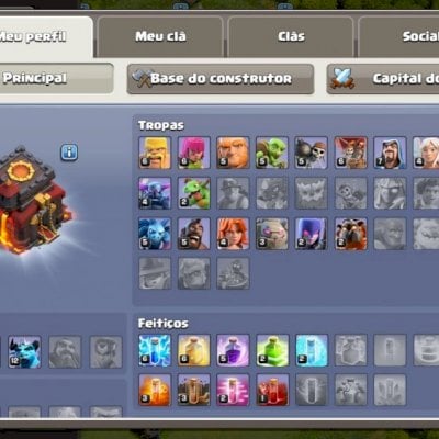 Centro de Vila 10 recente + 3.300 gemas + Decorações (5 construtores)