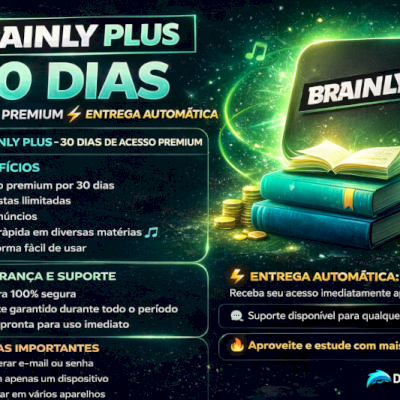 BRAINLY PLUS 30 DIAS 📚 | ACESSO PREMIUM ⚡ ENTREGA AUTOMÁTICA