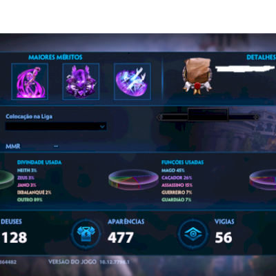 Vendo conta do Smite Nivel 155, 477 Skins (Varias exclusivas e limitadas)