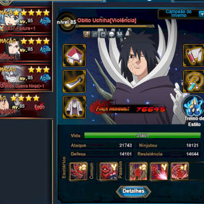 Conta servidor 837! Servidor novo, top 17. Obito 4 star despertado! Shisui Orie