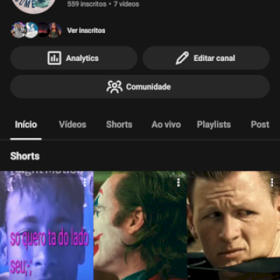 Canal com 559 Inscritos