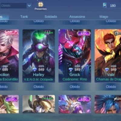 116 estrelas e 112 skins