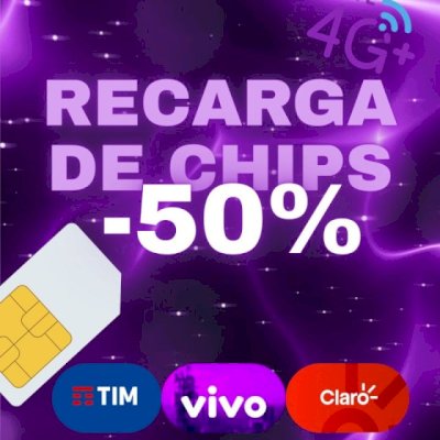 🔥 RECARGA DE CHIP COM ATÉ 50% DE DESCONTO 🔥