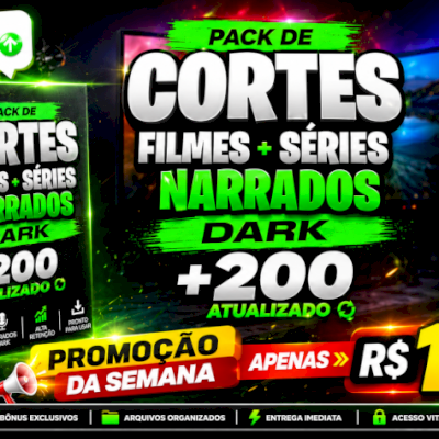 Pack +200 Cortes de Filmes e Séries Narrados Dark ENTREGA AUTOMÁTICA 🎯