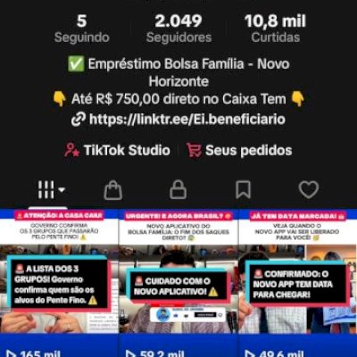 CONTA TIKTOK 2K | SHOP LIBERADO | VÍDEO 165K VIEWS | 70% FEMININO