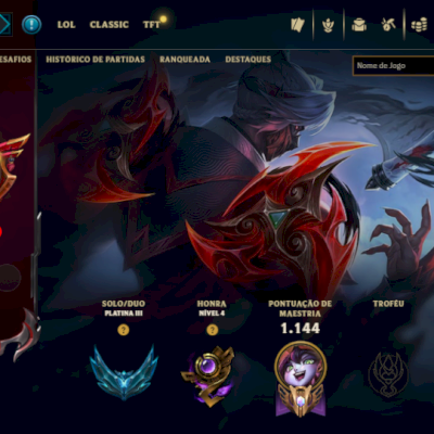[Conta Mono Sup] Main Sup Maestria Lulu/janna/teemo 500 Skins[TFT CONTEUDO]