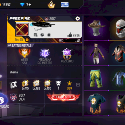 Conta free fire bugadinha (passes antigos, mestre s7)