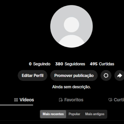 CONTA TIK TOK 380 SEGUIDORES E 495 CURTIDAS (CONTAS TIK TOK)