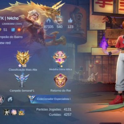 Conta mlbb com Yin attack on titan e 2 kof,2 collector e 2 luckbox