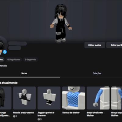 CONTA ALT ROBLOX COM SKIN FEMININA EMO