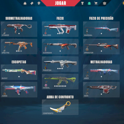 Conta NFA Valorant (1 a 300 skins)