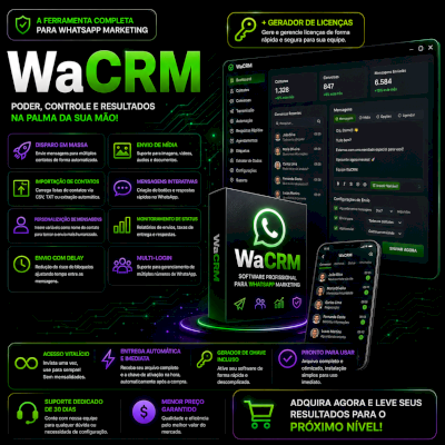 Wa CRM 3.3.0 com Gerador de Licença – 100% ATUALIZADO!