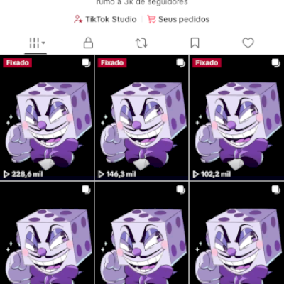 Conta Tiktok com 2656 seguidores e 203,2 mil curtidas