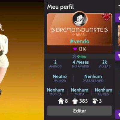 A venda! Conta avakin feminina. Iniciante, porém muito investida em crowns. ✨🌷