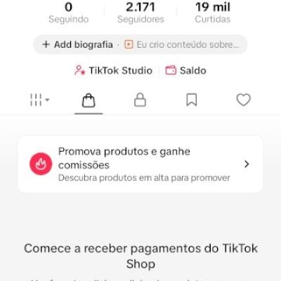 CONTA DO TIKTOK COM SHOP ATIVO +2,1K SEGUIDORES +19K CURTIDA(ENGAJAMENTO REAL)