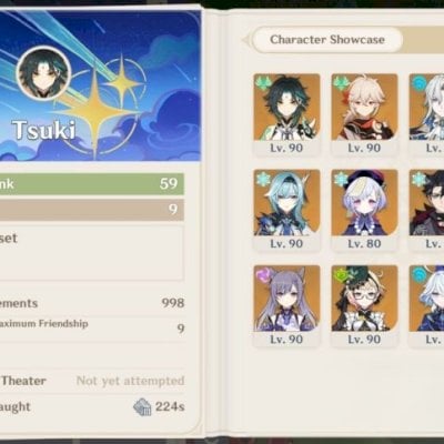 Conta Genshin Impact AR59 - 23 Personagens T5 + 6 Armas T5