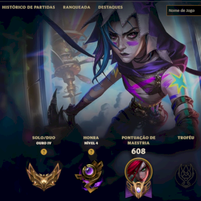 Conta ouro 4 | Todos campeões| 162 Skins |19 lendarias | Jinx Arcane Exalted