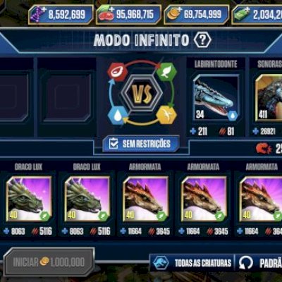Conta de jurassic world the game com todos os donos faz todos os conteúdos