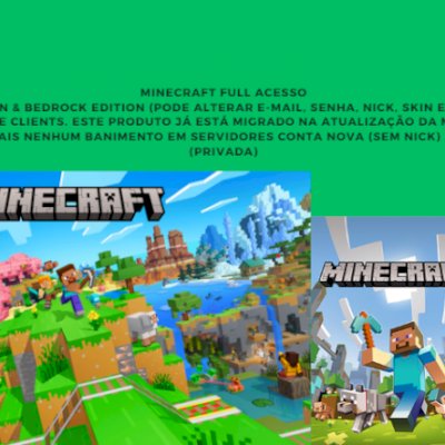 CONTA DE MINECRAFT PERMANENTE!!!! LOUCURA DE PREÇO BAIXO!!