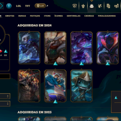 CONTA LEAGUE OF LEGENDS NIVEL 500+ 169 SKINS - SEM ELO! CRIADA EM 2018