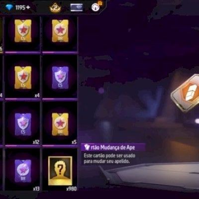 Conta nivel 25 com 1195 dimas, ticket apelido, skins masculina e feminino