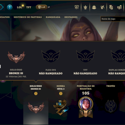 Bronze 3 com 40 Champs e 6 Skins