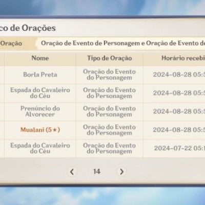 Conta AR 59 Genshin Impact com pity no 68