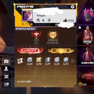 Conta com +500 peitas prime 6 passe manomax 2 punho 2 entradas de lobby etc
