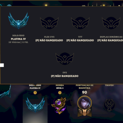 Platina 4 com 55 Champs e 44 Skins ( MAIN ADC )