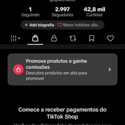 CONTA DO TIKTOK COM SHOP ATIVO 3K SEGUIDORES +42,8K CURTIDAS (ENGAJAMENTO REAL)
