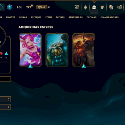 Ouro 2 com 60 Champs e 3 Skins