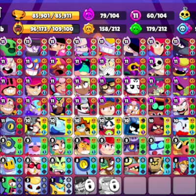 Conta de Brawl Stars 85k+ troféus e com todos os Brawlers, 2019