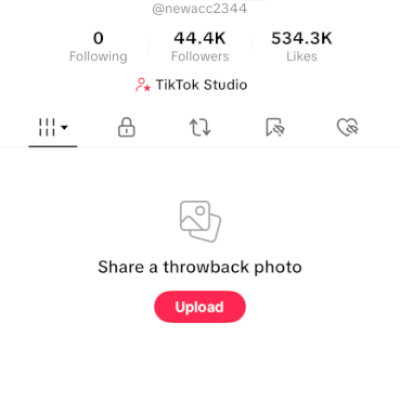 Conta Tik Tok com 44k+ de seguidores e 500k+ de likes