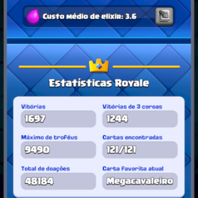 Conta Rara de 8 anos todas as cartas 9k troféu 🏆