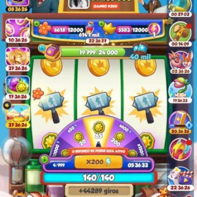 Conta 231, 45.000 giros, raposa 79, tigre 86, possibilidade de 70 mil giros.
