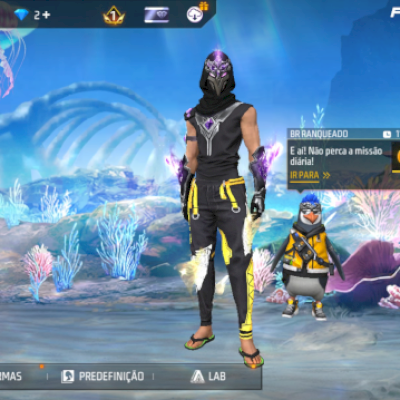 Conta FF com angelical amarela