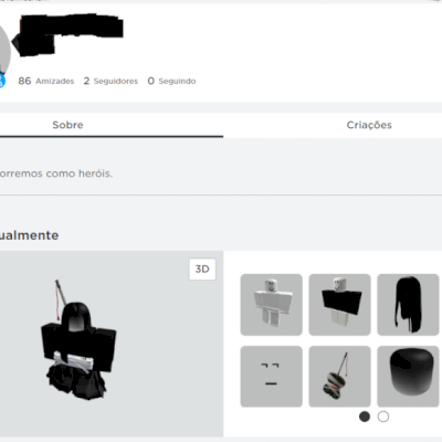 Conta Roblox, gasto total 900 reais