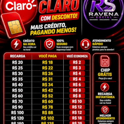 👉 Recarga Claro com Desconto | Mais Crédito por Menos 🔥