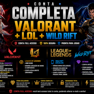 CONTA PREMIUM VALORANT + LOL
