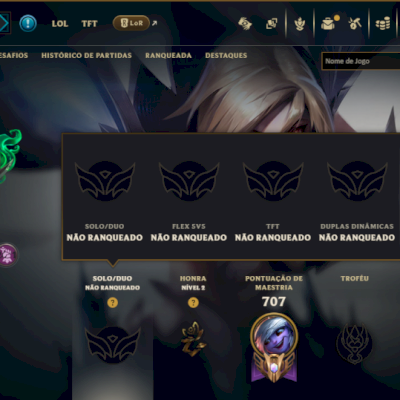 Unranked com TODOS os Champs e 132 Skins ( ADC / SUP )
