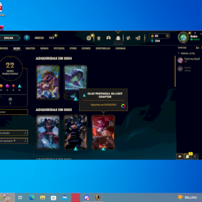 Conta NFA lol 22 skins