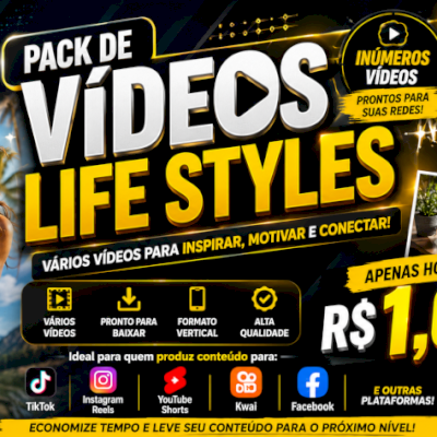575 Vídeos Lifestyle –TikTok, Reels, Shorts, Kwai e Facebook-ENTREGA AUTOMÁTICA