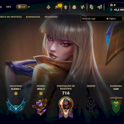Conta League of Legends Platina 1 , Com todos os campeões, Skins:239, Nível: 606