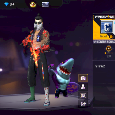 VENDO CONTA DE FREE FIRE LEVEL 61 COM BARBINHA, GUARDIÃO ROSA E MUITO MAIS