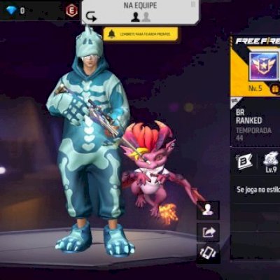 Conta com dino esqueleto ff lv.5