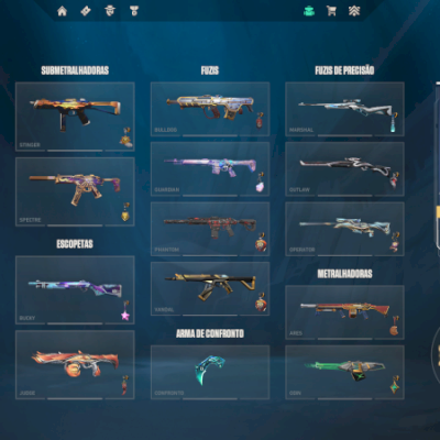 CONTA VALORANT PLAT 3 COM VARIAS SKINS E BUNDLES