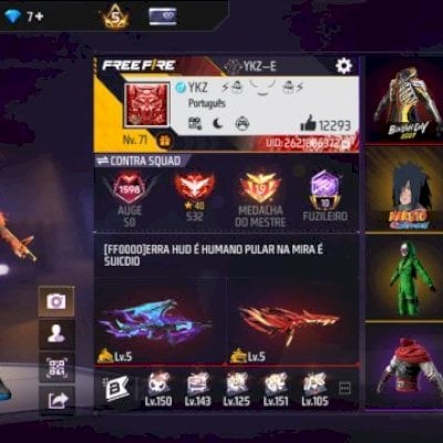 Conta com bandeirão top criminal verde skin do minato e outros