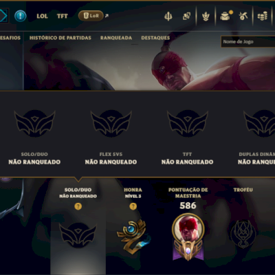 Unranked com 125 Champs e 114 Skins ( JG / MID / ADC )