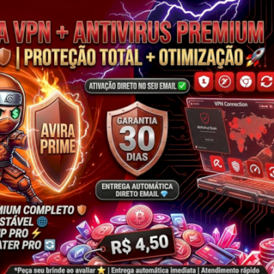 🛡️ AVIRA VPN + ANTIVIRUS PREMIUM 1 MÊS 🚀 | PROTEÇÃO TOTAL + OTIMIZAÇÃO