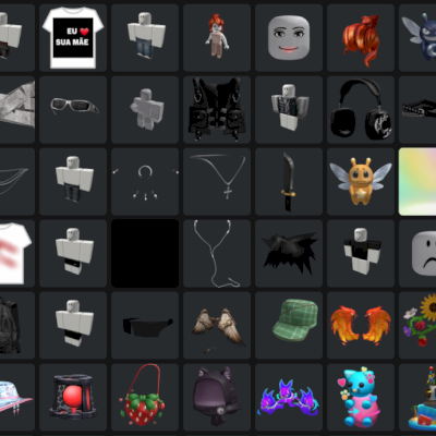 CONTA COM ITENS EMO ITENS NO ROUBE UM OVO E TODOS OS ITENS DE 20 ANOS DO ROBLOX